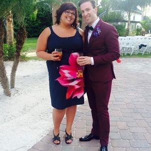 Beautiful Pink and Navy Dress